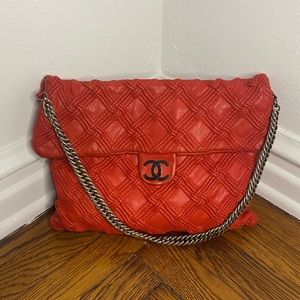 Chanel large coral walk of fame flap bag